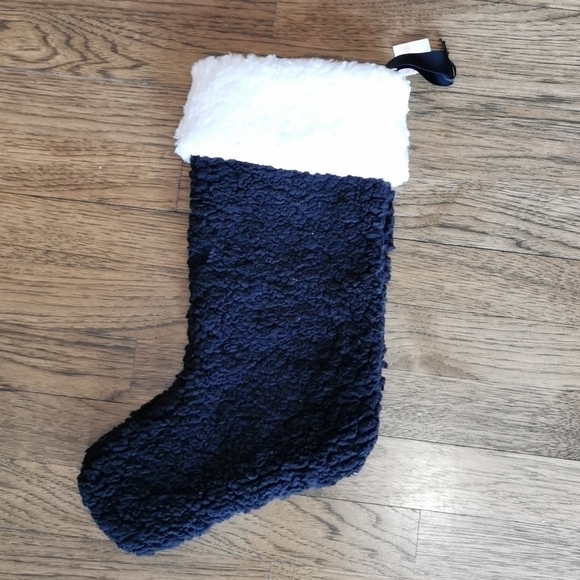 VICTORIA'S Secret Pink Black Plush Christmas Stocking New - Picture 2 of 5